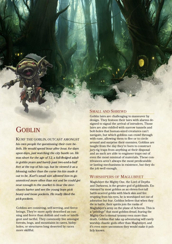 Goblin 5th Edition 5e In D D 5e Races