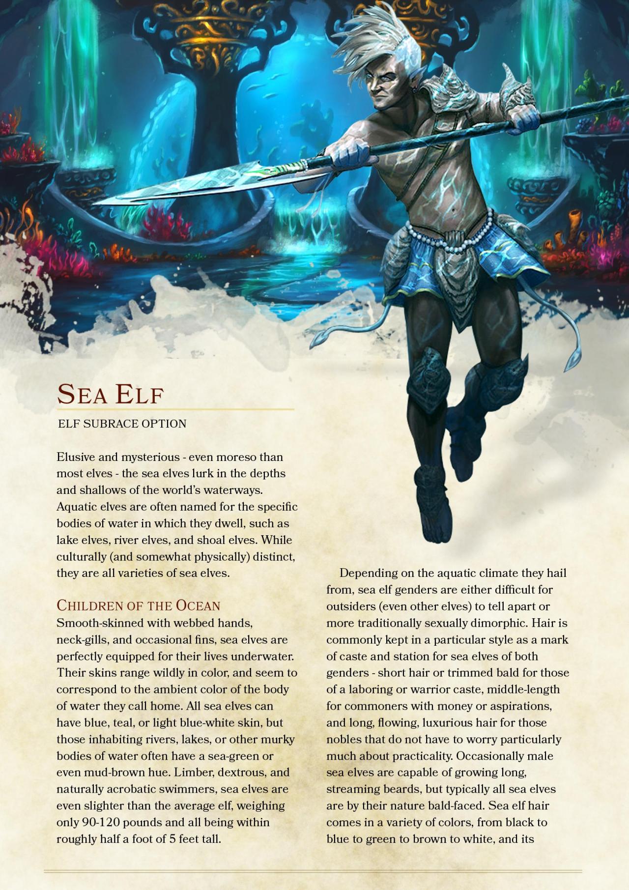 Sea elves 5e race in dnd races