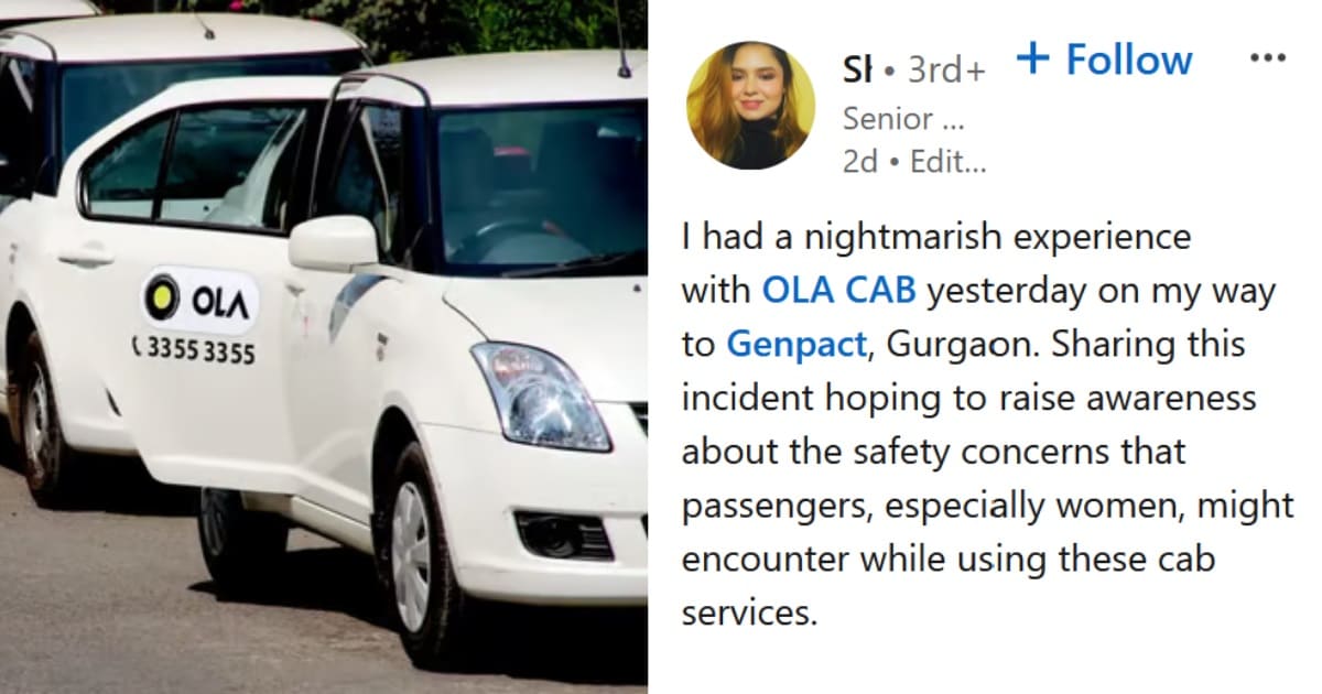 Ola Responds After Woman Shares Nightmarish Cab Experience In Gurugram